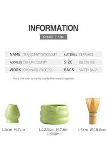 Matcha Set, Japanese Tea Set Includes Matcha Bowl With Spout, Matcha Whisk Holder, Bamboo Matcha Whisk And Bamboo Scoop, 17 Oz Mottled Green Glaze Ceramic Matcha Kit For Tea Lovers
