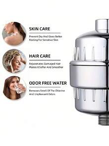 FILTRO DE DUCHA - Filtro de cabezal de ducha de 20 etapas para agua dura con cartuchos de filtro reemplazables para eliminar sustancias y olores no deseados - Filtro de ducha de alta presión para el cabello y la piel (Cromo) - Beis - Ver 7