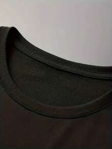 Camiseta informal con estampado gráfico para mujer para la primavera de todos los días. - Negro - Ver 2