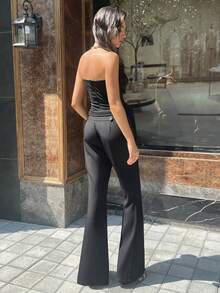 Chiquease Women's Elegant Bell-Bottom Commuter Pants In Black - Black - View 2