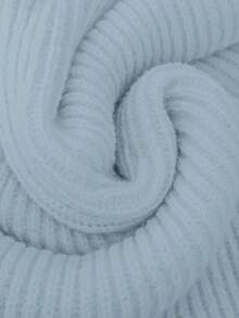 Franclia 2 件套女士休闲纯色针织毛衣套装，有领纽扣开衫和前蝴蝶结口袋针织裤 - 藍色 - 查看 7