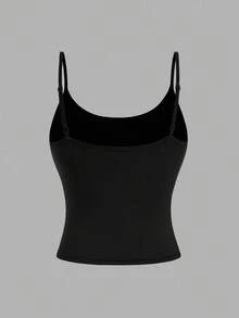 Girlism 4pcs/Set Teen Girls Cropped Casual Camisole Tops, Suitable For Spring, Summer, Autumn And Winter - Dark Grey - View 6