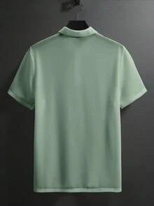 Manfinity Homme Men's Solid Short Sleeve Casual Commuting Polo Shirt Green Polo Shirt Light Green Shirt Lime Green Men Shirt Green Men Shirt Men Green Polo - Green - View 2