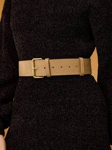 MOTF PREMIUM 卡其色可调节扣腰带 PU 腰带 - 卡其色 - 查看 4