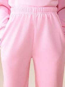 SUMWON Tween Girls Oversized Hoodie And Wide Leg Sweatpant Co-Ord Set With Centre Pocket Hood For Casual Comfort And Style