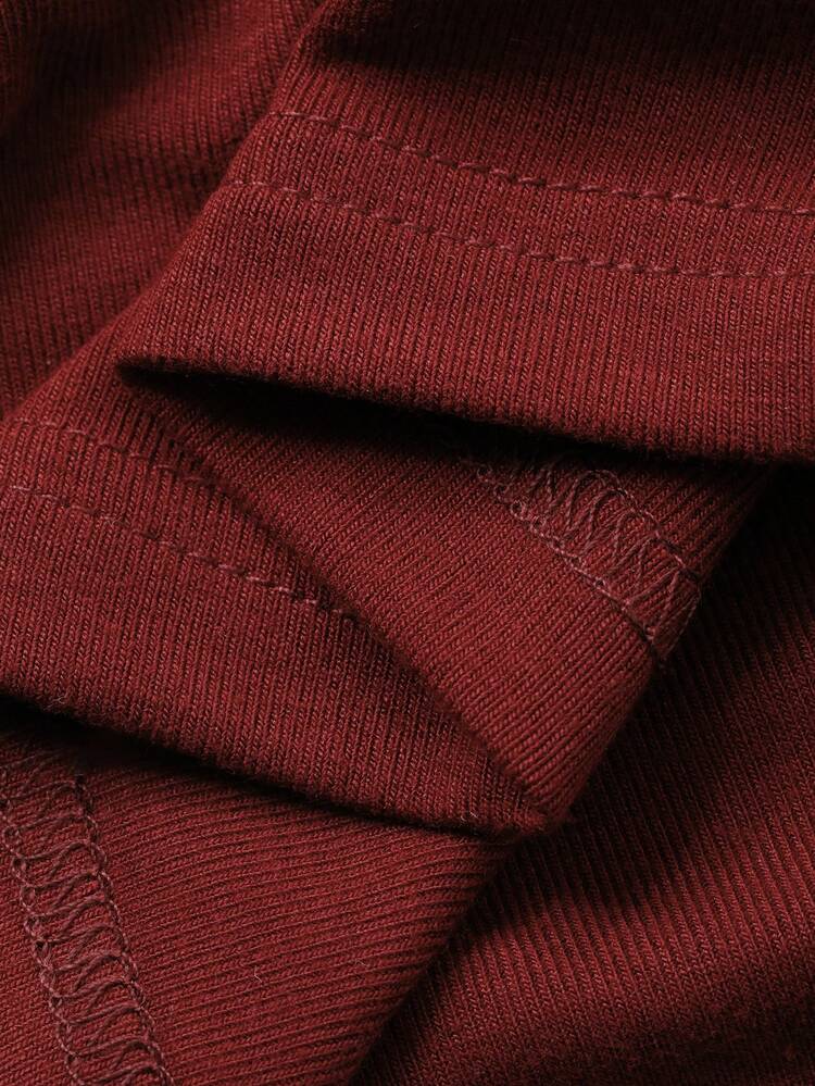 1pc Off-Shoulder Fitted Pocket Decor Women T-Shirt