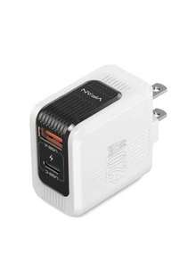 Teckwe US Travel Plug Adapter, 21W Dual Port USB C & USB A Fast Charging, Block International Power Adapter - White - View 2