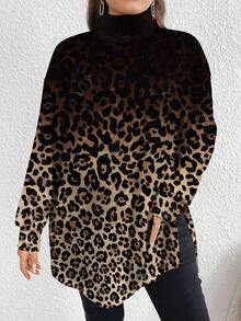 EMERY ROSE Áo thun dài cổ lọ tối giản thường ngày cỡ lớn, mùa xuân/thu - Nhiều màu - Xem 5