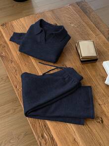 Dazy Kids Young Girls Knit Sweater Set, Fall Spring - Navy Blue - View 7