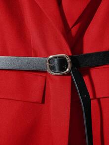 Franclia Women's Elegant Lapel NeckSophisticated Vest Jacket - Red - View 4