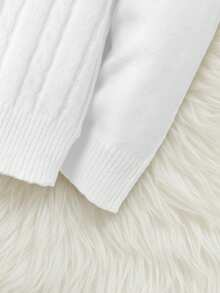 SHEIN Tween Pojkar Avslappnad Vardags Mångsidig Bekväm Höghalsad Långärmad Pullover - Vitt - Visa 5