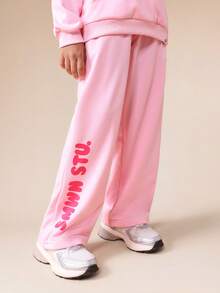 SUMWON Tween Girls Oversized Hoodie And Wide Leg Sweatpant Co-Ord Set With Centre Pocket Hood For Casual Comfort And Style