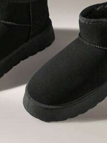 Solecia 女士厚底保暖休闲日常雪地靴 - 黑色 - 查看 5