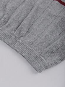 Franclia 两件套复古撞色 Polo 领长袖纽扣针织衫搭配百褶迷你裙，女士休闲套装，秋冬款 - 彩色 - 查看 9