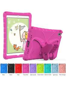 1pc Rose Red Butterfly Stand With Shoulder Strap EVA Tablet Protective Case, With Stand Function, Compatible With IPad - Hot Pink - View 6