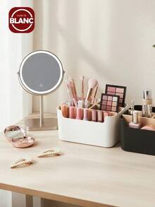 Madebyblanc 1 hộp đựng đồ trên bàn bằng tre có 5 ngăn, hộp đựng đồ dùng văn phòng chống ẩm chất lượng cao, hộp đựng bút, hộp đựng mỹ phẩm trong phòng tắm, giá để đồ đa năng trong phòng khách, hộp đựng trang sức đựng khuyên tai và nhẫn, sản phẩm lưu trữ và sắp xếp đồ dùng gia đình, thích hợp để đặt trên bàn làm việc, tủ, bàn trang điểm, bàn học ký túc xá, trở lại trường - nhiều màu - Xem 3