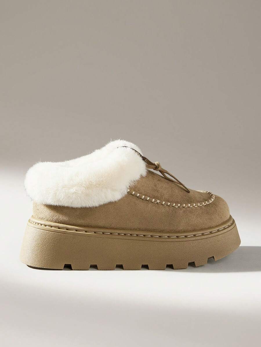 Solecia 女士厚底保暖休闲雪地靴 - 卡其色 - 查看 1