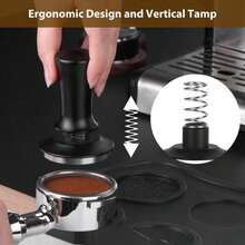 51毫米/53毫米/58毫米咖啡压粉器，高级咖啡师压粉工具。带校准弹簧，不锈钢设计，可调节咖啡粉分布深度，自动调平压粉器。 - 彩色 - 查看 3