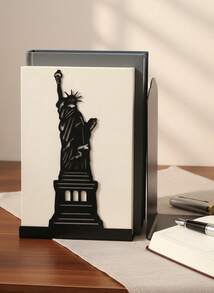 Creative Metal Bookend - Iron Art Hollow-Out Design Book Organizer, Unique Bookshelf Stopper - Black - View 17