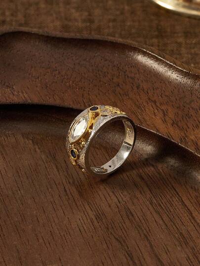 Glisma 18 K Women Single Ring,Outfits,Gothic/Goth,Old Money,Beaded,Western Jewelry,Metallic/Texture,Gemstone,Fall/Autumn/Winter,For Mom/Women/Girl/Mother,Premium,Vintage,Cross