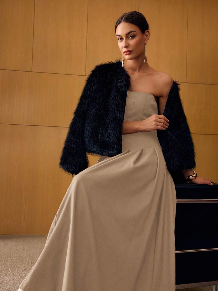 WOMEN'S FOLD PLEATED TUBE DRESS, AUTUMN/WINTER