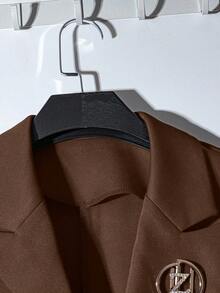 Franclia 优雅、独特、惊艳的黑色西装马甲外套 - 咖啡棕 - 查看 6