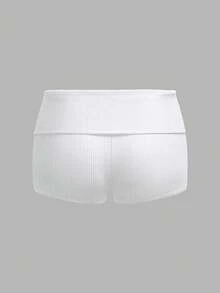 Tseoso 95%纯棉罗纹针织休闲纯色低腰修身运动短裤，适合全年穿着。修身百搭，完美适用于日常穿着、通勤、居家和叠穿。展现柔美少女、清新少女的风格。 - 彩色 - 查看 8