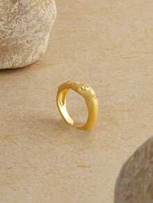 Opalesca 1pc 18k Gold Women's Ring, Suitable For Daily Wear,Western Jewelry,Old Money,Gemstone,Outfits,Fall/Autumn/Winter,For Mom/Women/Girl/Mother,Premium - Yellow Gold - View 2