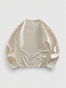 ROMWE MEN Street Life Men's KPOP Casual Cross & Skull Print Pullover Sweatshirt - Apricot - View 2