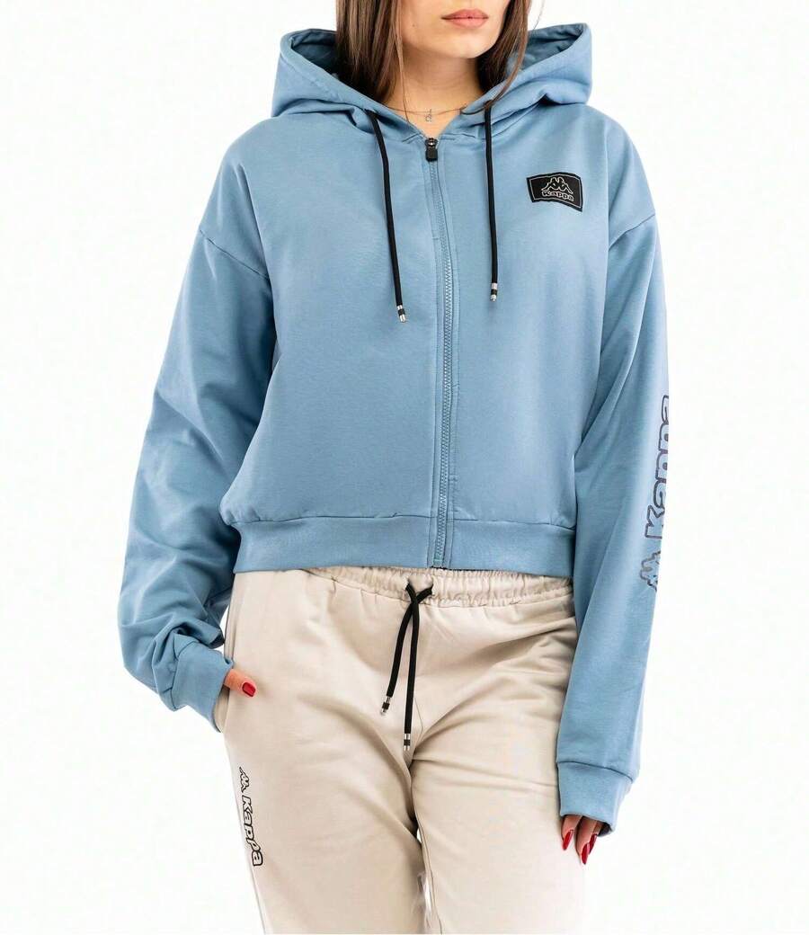 Kappa Women's Full Zip Hoodie Blue - Blue - View 1