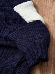 PETSIN 1 件蓝红灰混色宠物针织毛衣秋冬套头衫，干爽厚实保暖宠物服装 - 藍紅灰 - 查看 6