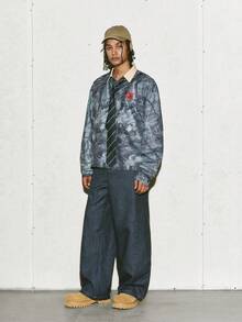 PAVTROS 男士树枝印花单排扣休闲宽松长袖衬衫 - 彩色 - 查看 5