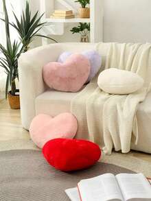 1个心形毛绒枕头 柔软蓬松枕头 沙发床装饰枕 爱心枕 心形枕头 - 彩色 - 查看 2