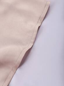 Franclia Chic Plus Size Champagne Long Sleeve Blouse With Pearl Trim V Neck And Button Front Design - Champagne - View 4