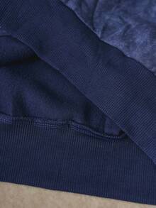 STYNVO 男士字母印花长袖拉链休闲连帽衫 短款连帽衫 男士街头服饰 男士图案连帽衫 街头风拉链西部风连帽衫 - 藏蓝色 - 查看 7