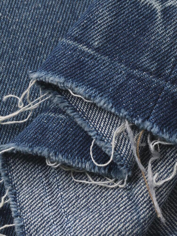 Men's Loose Fit Street Graphic Print Denim Jeans, Autumn