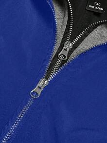 EMERY ROSE 女士宽松简约撞色收腰休闲外套 - 寶藍色 - 查看 6