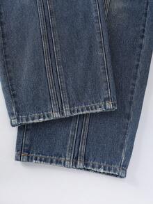 GlowEve Women's Casual Loose Fit Bucket Style Jeans With Pockets Baggy Jeans Loose Jeans Women Jeans Baggy Jeans Wide Leg Baggy Jeans Y2k - Dark Wash - View 5