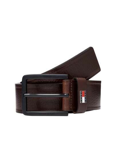 Tommy Hilfiger Leather Square Buckle Men's Belt Brown