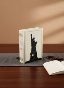 Creative Metal Bookend - Iron Art Hollow-Out Design Book Organizer, Unique Bookshelf Stopper - Black - View 15