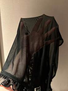 Flirla Sexy Fitted Lace Patchwork Bodysuit - Black - View 8