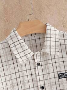 Manfinity VCAY Men's Casual Plaid Patchwork Shirt, Autumn - Multicolor - View 3