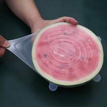 6个装硅胶弹力盖，食物碗盖，可重复使用食物保鲜盖，多功能果蔬保鲜盖（由于批次不同，手柄的数量、尺寸和形状可能有所差异。由此造成的不便，敬请谅解。） - 彩色 - 查看 8