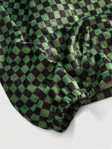 ROMWE MEN Street Life Men's Casual Checkered Print Hoodie Sweatshirt, Autumn/Winter - Multicolor - View 4