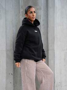 SAYEHFBABY بنطلون نسائي فضفاض واسع الساق بطبعات خطوط وحروف