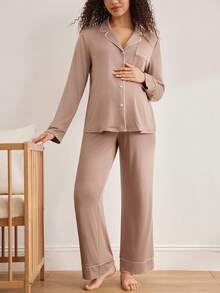Casual Basic Fashion Maternity & Nursing Pajamas, Winter