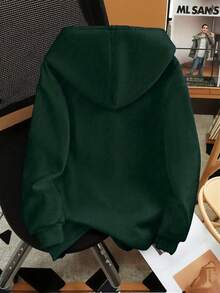 Manfinity Dauomo 加大码男士休闲字母印花宽松抽绳连帽衫，秋季款