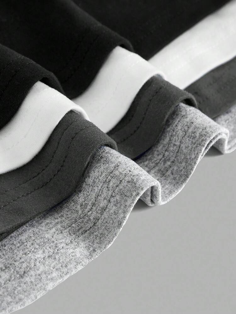 Girlism 4pcs/Set Teen Girls Cropped Casual Camisole Tops, Suitable For Spring, Summer, Autumn And Winter - Dark Grey - View 4