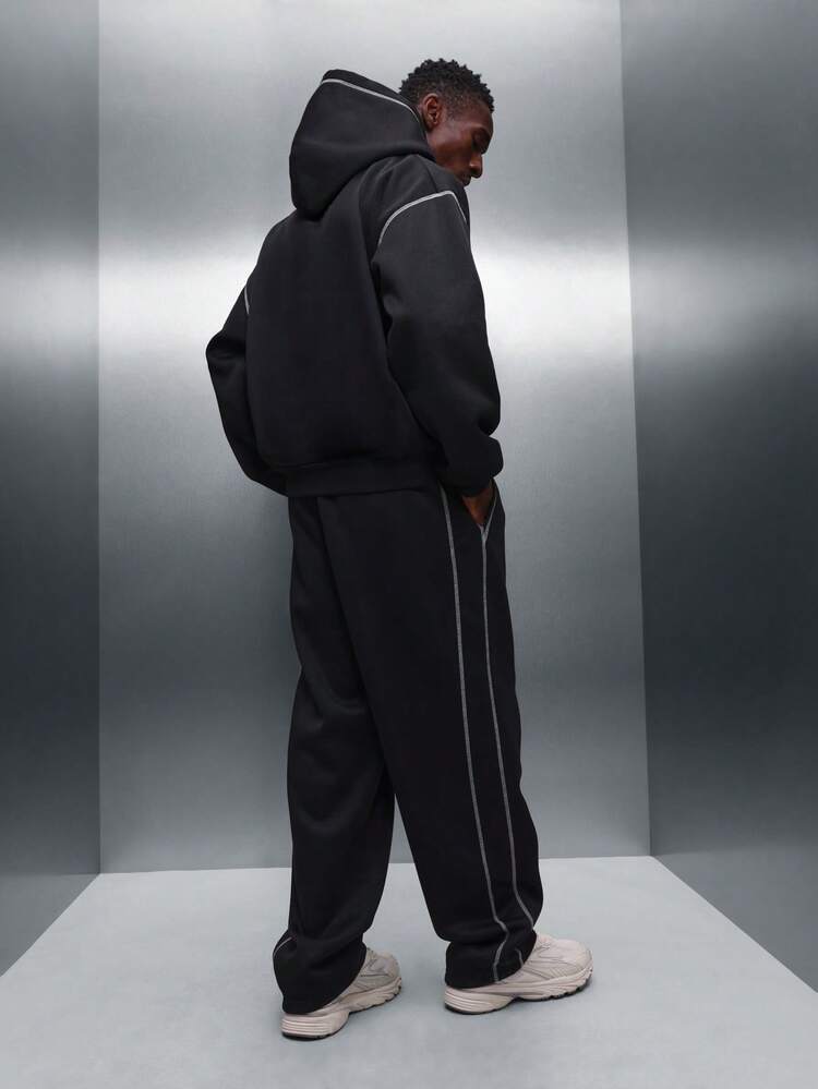 PLAYBOY X SUMWON Ensemble sweat à capuche oversize et pantalon de jogging avec surpiqûres contrastées