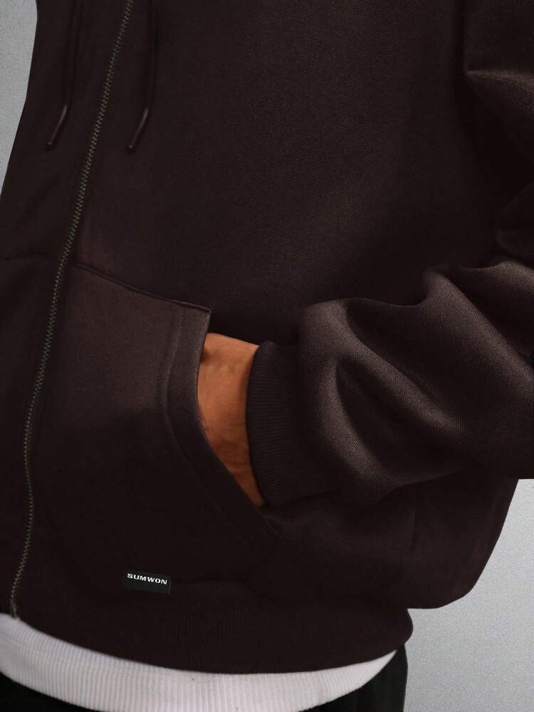 Full Zip Hoodie With Centre Pockets And Drawstring Hood